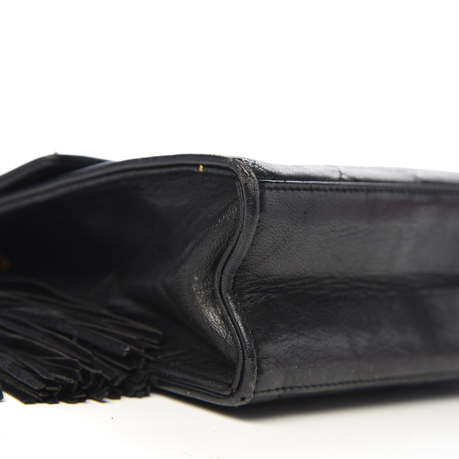 Chanel Lambskin Quilted CC Tassel Shoulder Flap Black 12 of 15