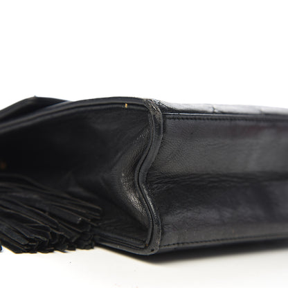 Chanel Lambskin Quilted CC Tassel Shoulder Flap Black 12 of 15