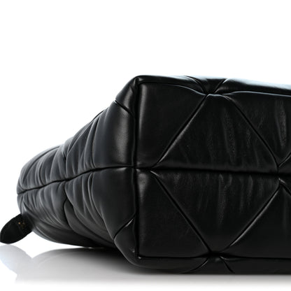 Prada Nappa Triangle Quilted Padded Double Handled Zip Pocket Tote Black 10 of 14