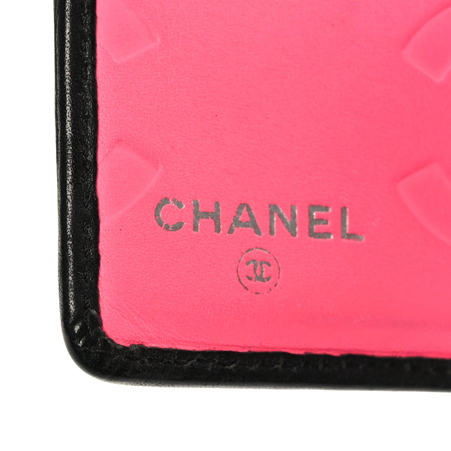 Calfskin Quilted Cambon Bi-fold Wallet Black White