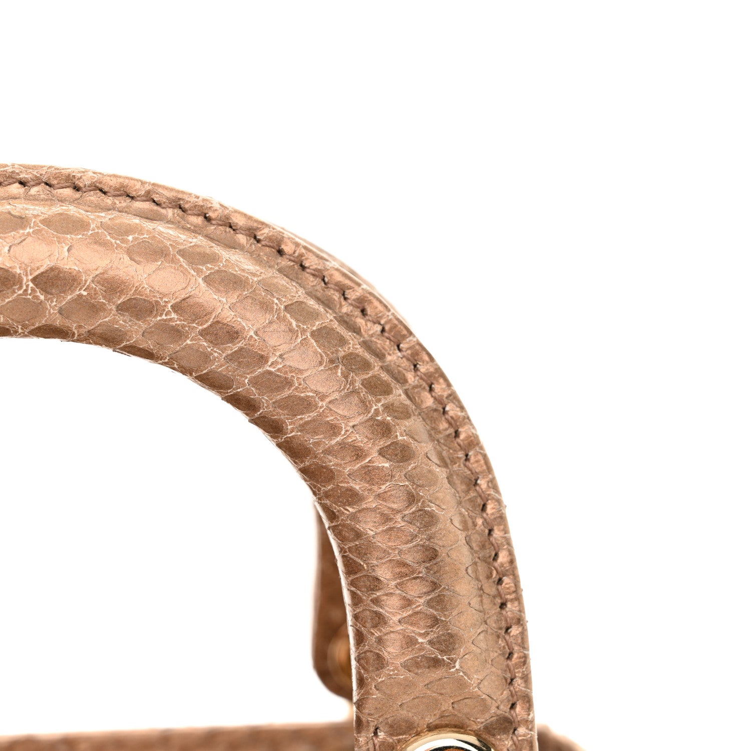 Christian Dior Metallic Snakeskin Mini Lady Dior Light Gold