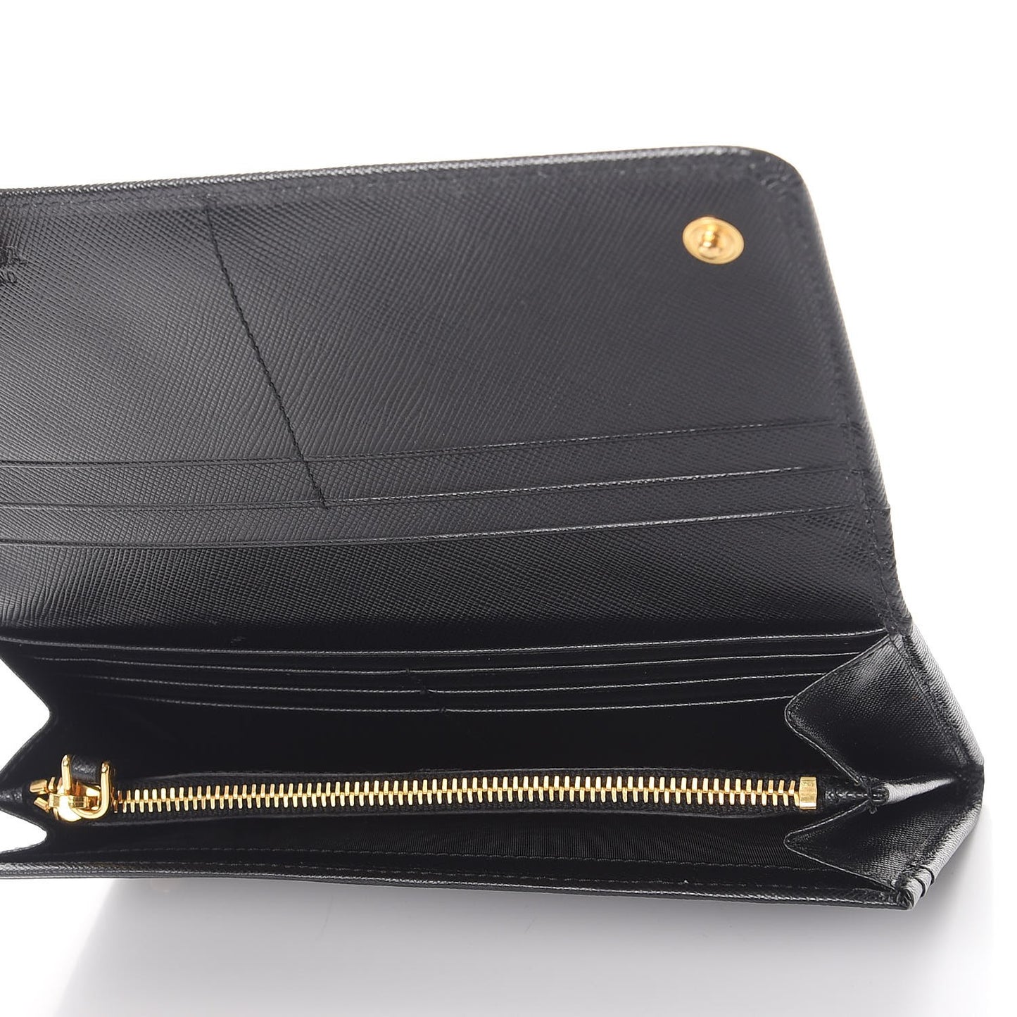 Saffiano Metal Continental Flap Wallet Nero Black