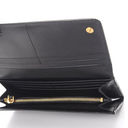Prada Saffiano Metal Continental Flap Wallet Nero Black 5 of 10