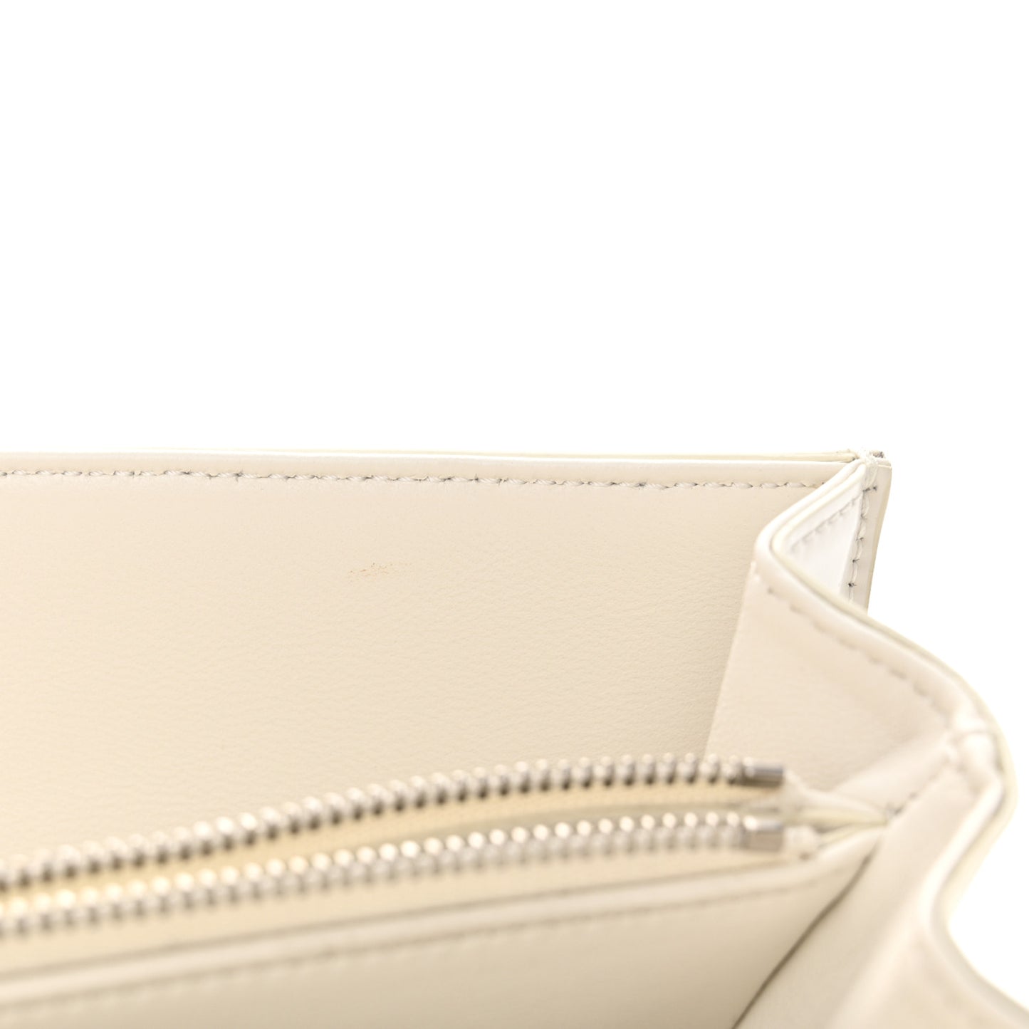 Shiny Calfskin Trapeze Triomphe Bag White