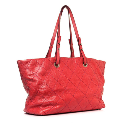 Chanel Glazed Calfskin Large On The Road Tote Red 2 of 16