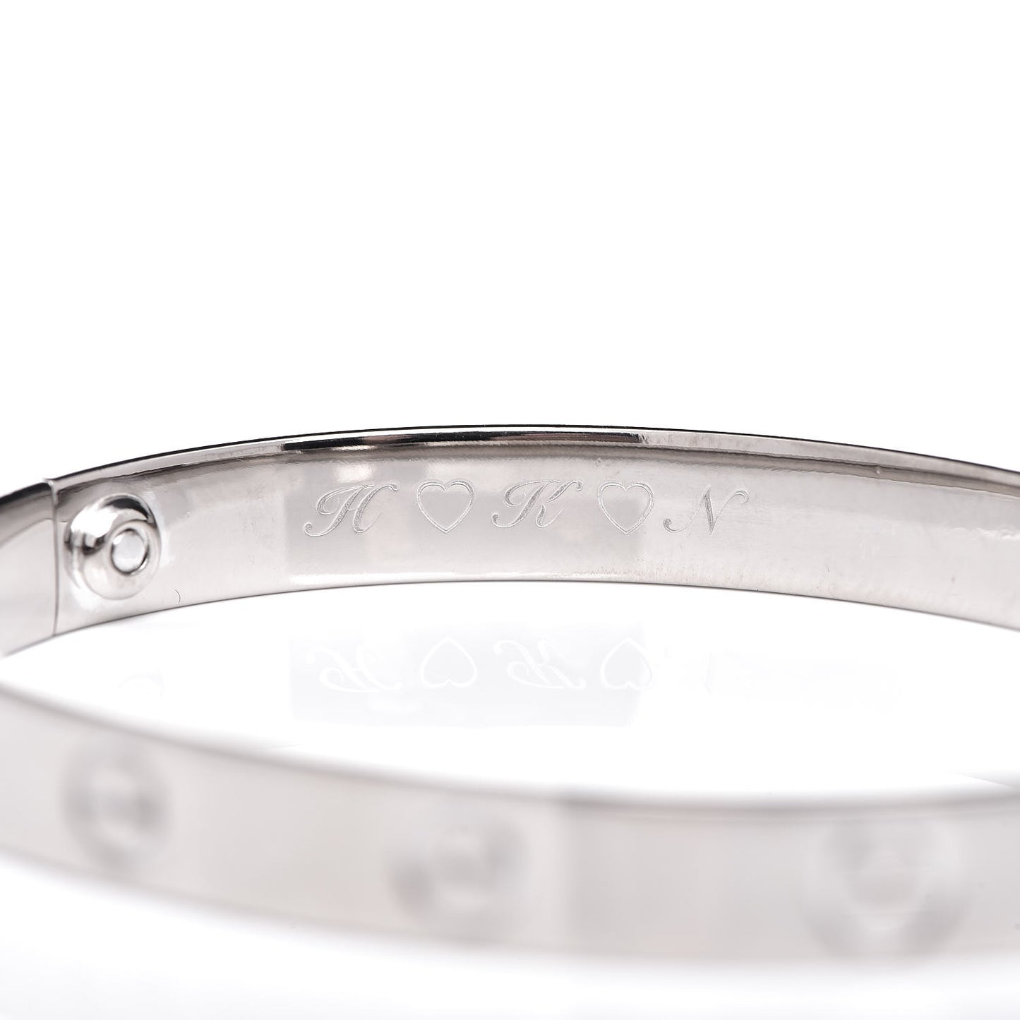 18K White Gold LOVE Bracelet 17