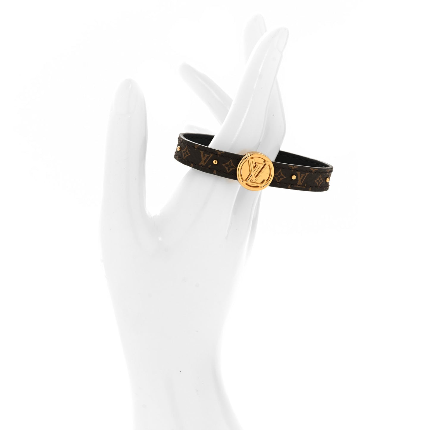 Monogram LV Circle Reversible Bracelet 17 Black