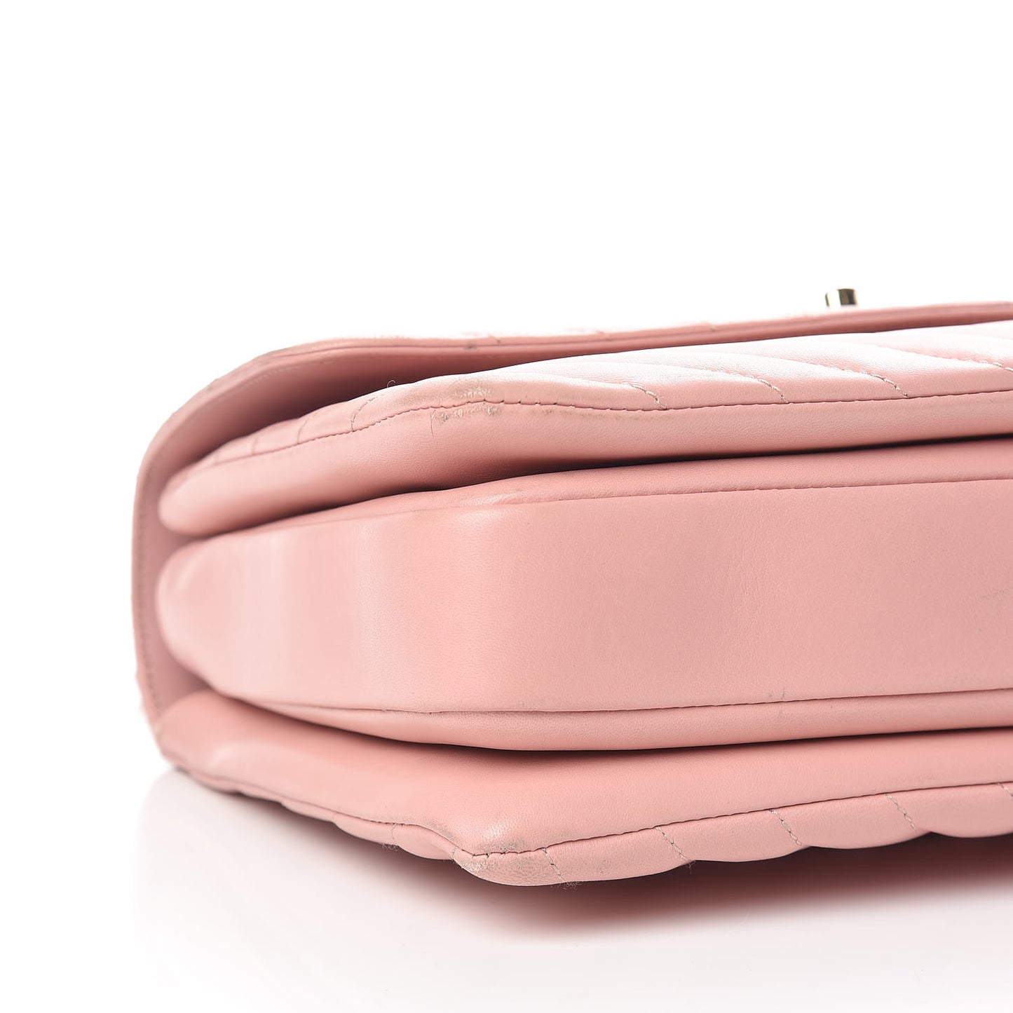 Lambskin Chevron Quilted Medium Trendy CC Dual Handle Flap Bag Pink
