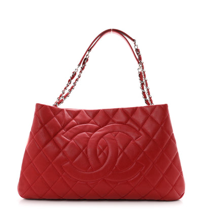 Chanel Caviar Quilted Expandable Zip Shoulder Bag Red 1 of 11