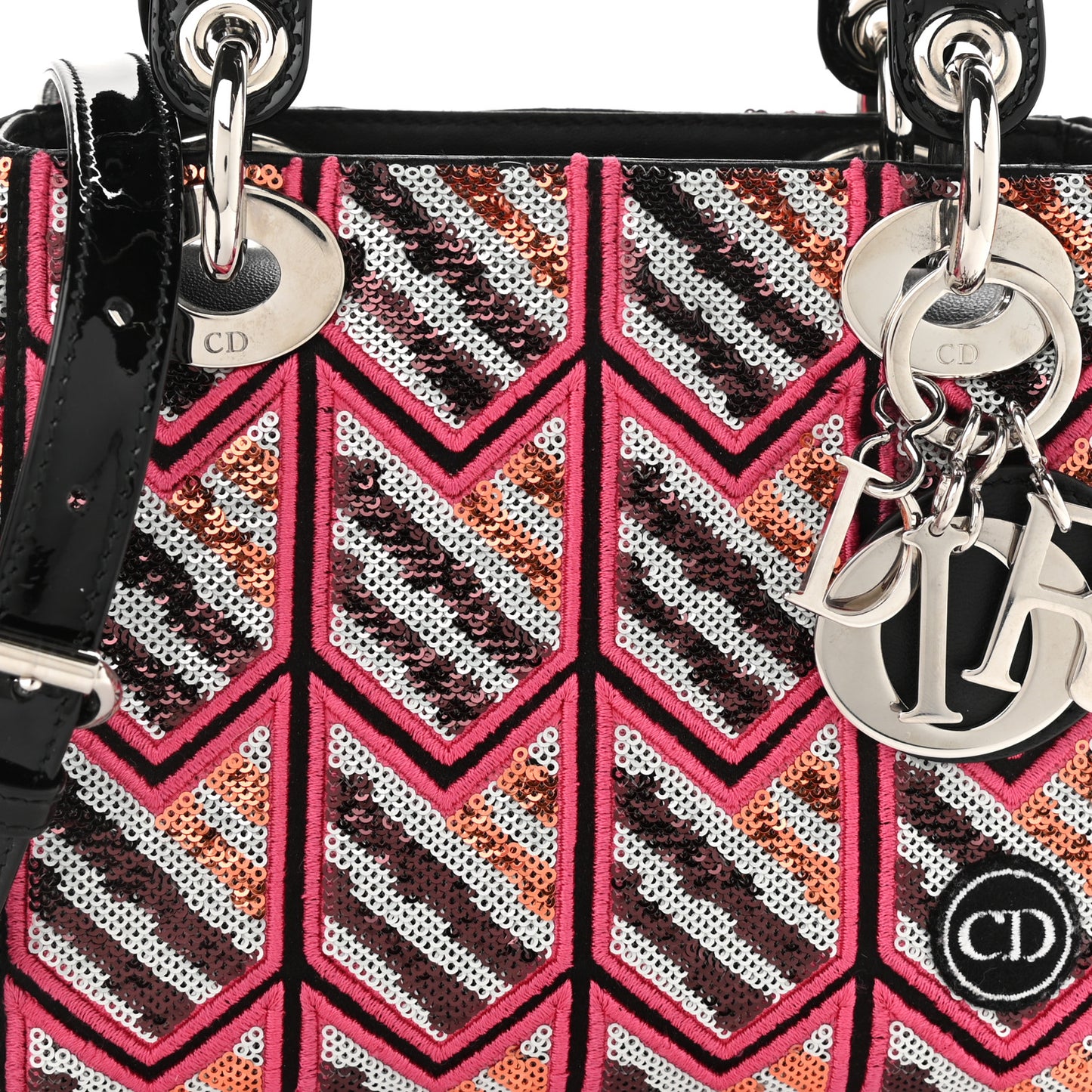 Patent Sequin Mini Lady Dior
