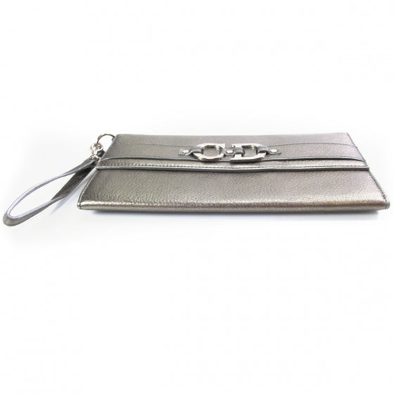 Christian Dior Leather CD Wristlet Silver 4 of 8