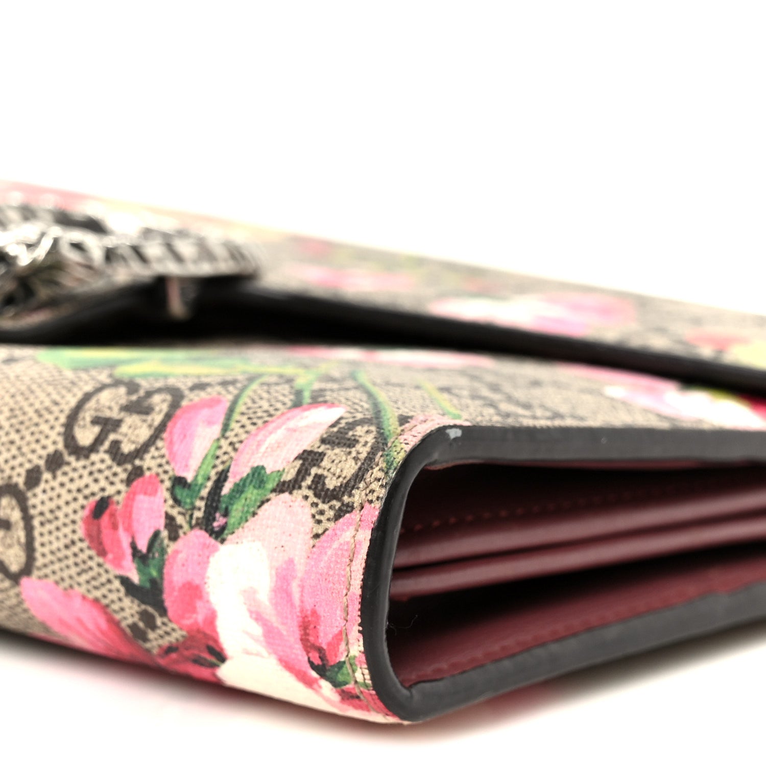 Gucci GG Supreme Monogram Blooms Mini Dionysus Chain Wallet Beige Multicolor Dry Rose 9 of 9