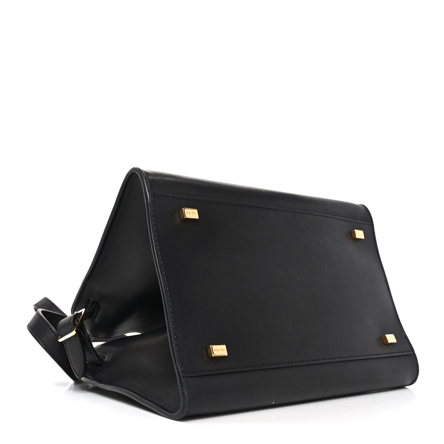 Polished Saddle Calfskin Soft Margaux 10 Bag Black