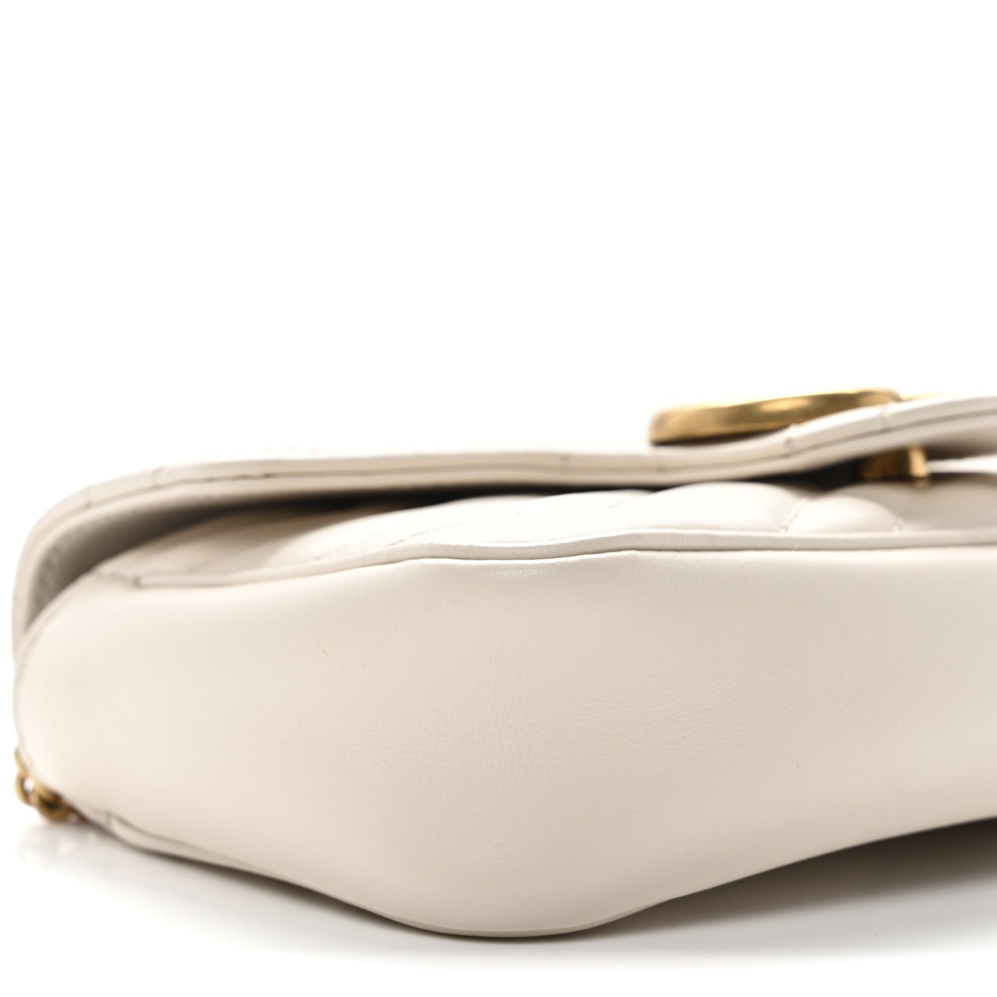 Calfskin Matelasse Super Mini GG Marmont Shoulder Bag White