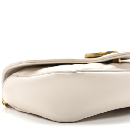 Gucci Calfskin Matelasse Super Mini GG Marmont Shoulder Bag White 9 of 11