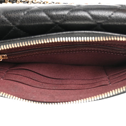 Chanel Caviar Quilted Flap Phone Holder With Chain Black 6 of 13