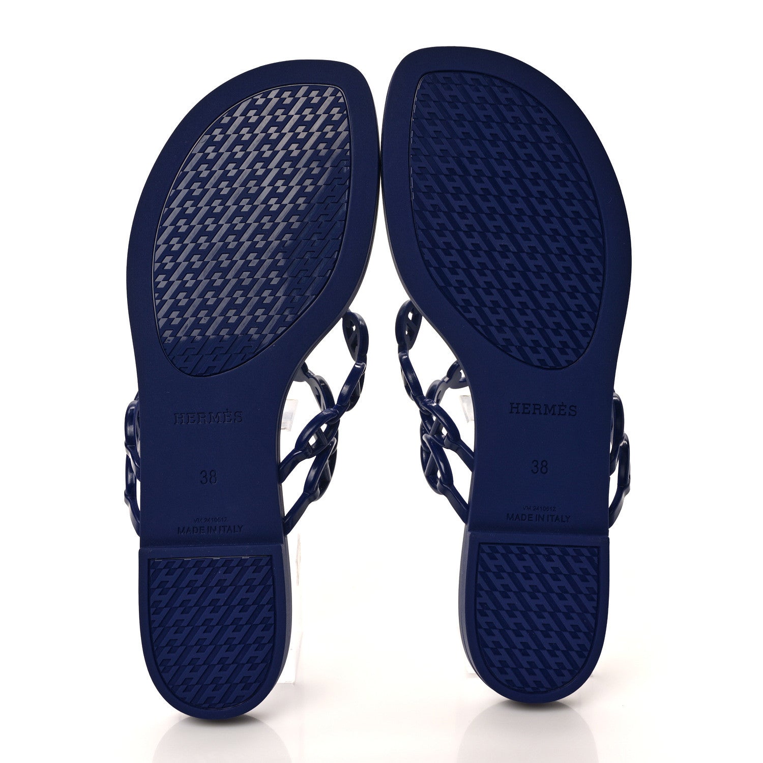Hermes Rubber Chaine d'Ancre Island Sandals 38 Bleu Smalt 5 of 8