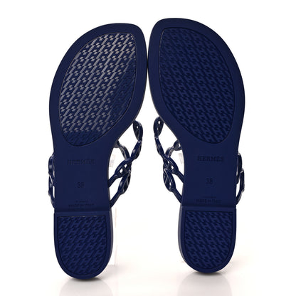 Hermes Rubber Chaine d'Ancre Island Sandals 38 Bleu Smalt 5 of 8