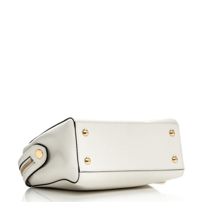 Fendi Vitello Baltico Ribbon Lace Up Floral Small DotCom Click Chain Satchel White Multicolor 4 of 22