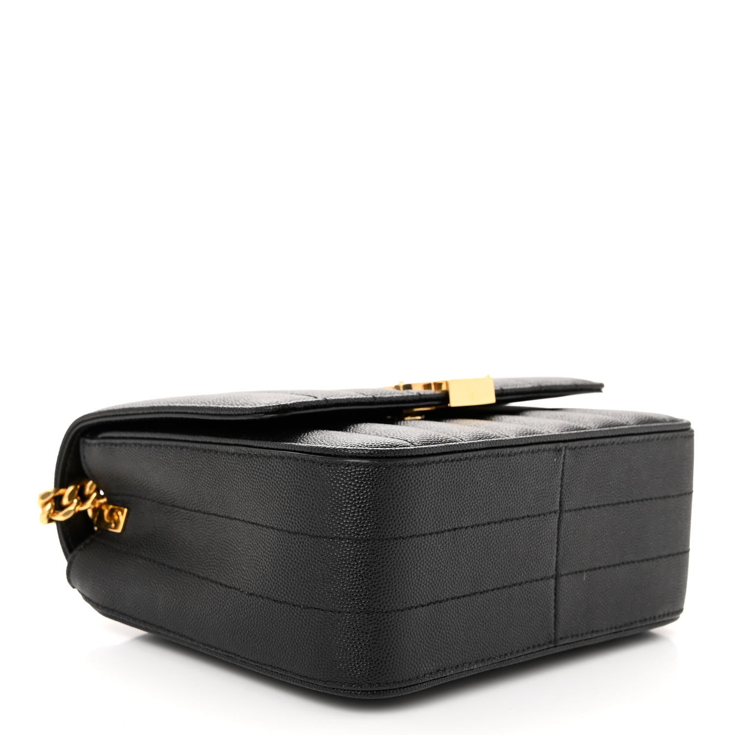 Saint Laurent Grain De Poudre Matelasse Monogram Medium Vicky Chain Bag Black 4 of 11