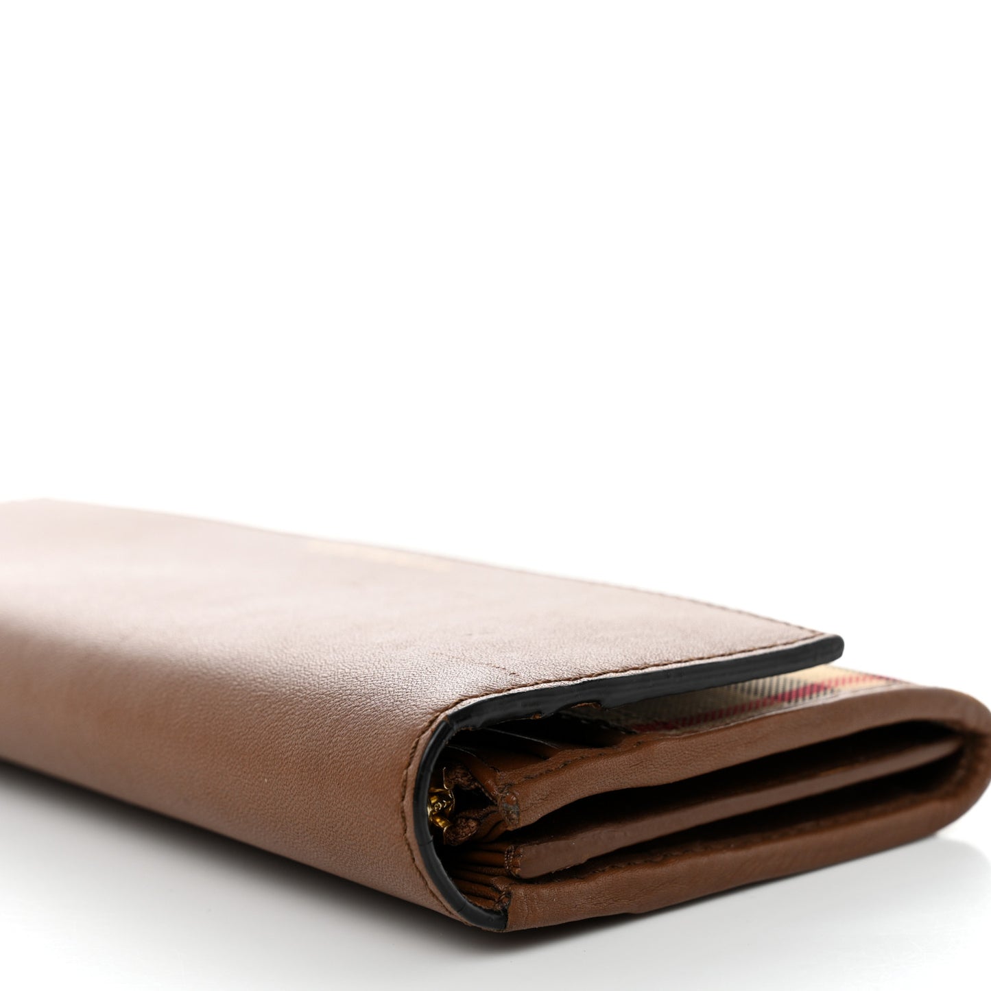Calfskin Horseferry Check Porter Continental Wallet Tan