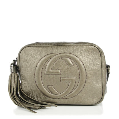 Gucci Metallic Pebbled Calfskin Small Soho Disco Bag Sasso 1 of 7