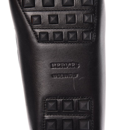 Hermes Calfskin Womens Oscar Loafers 38 Black 8 of 11