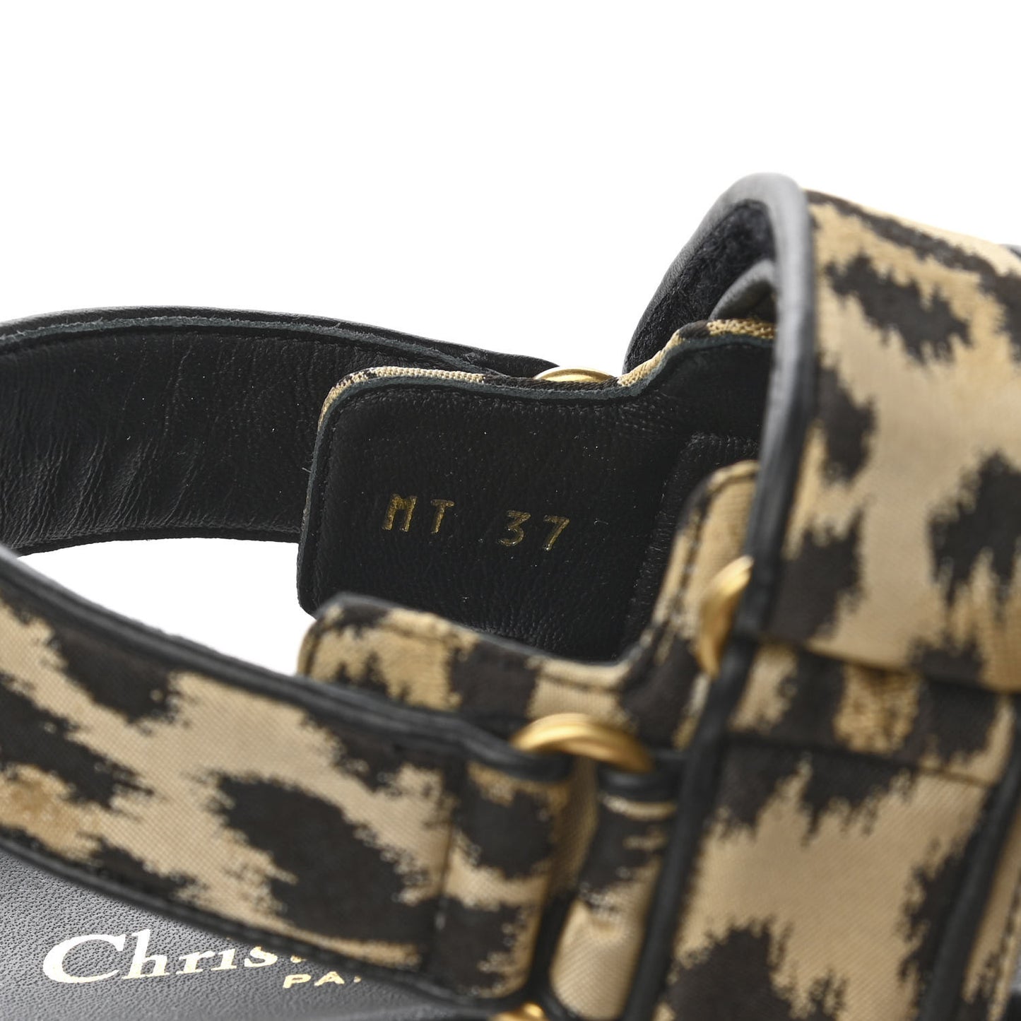 Technical Fabric Mizza Print DiorAct Sandals 37 Beige Multicolor