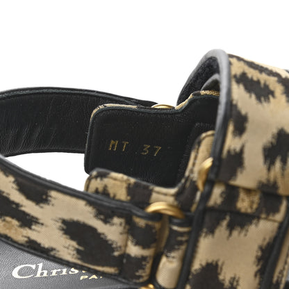 Christian Dior Technical Fabric Mizza Print DiorAct Sandals 37 Beige Multicolor 8 of 9