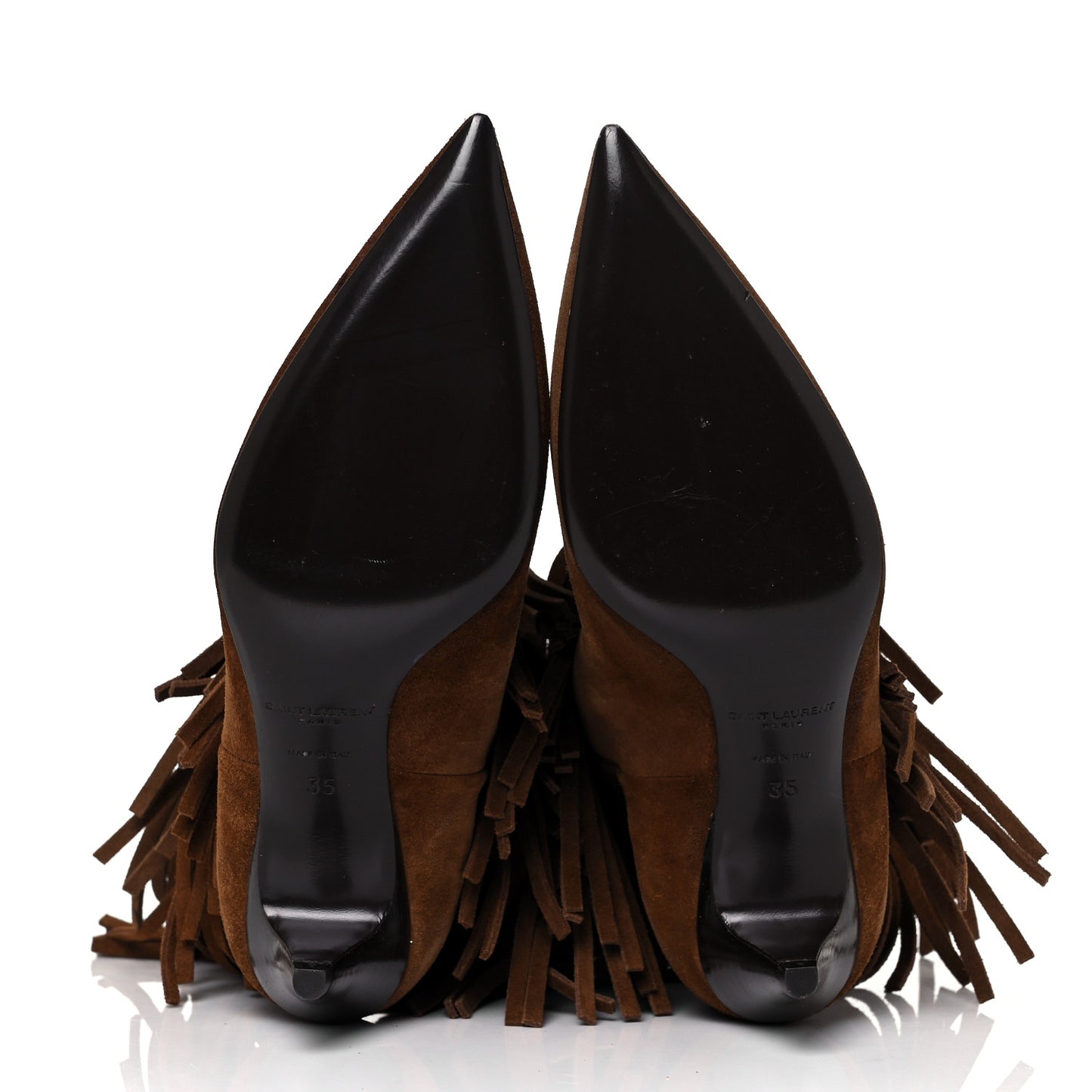 Suede Fringe Charlotte Ankle Boots 35 Tan