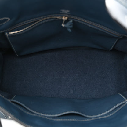 Hermes Swift Toile Ghillies Birkin 35  Bleu Saphir 5 of 13
