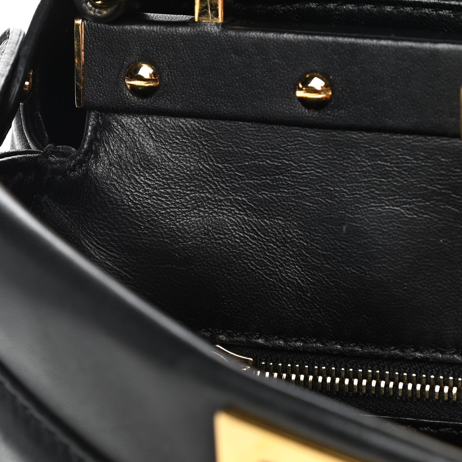 Fendi Nappa Mini Peekaboo Iconic Satchel Black 16 of 18