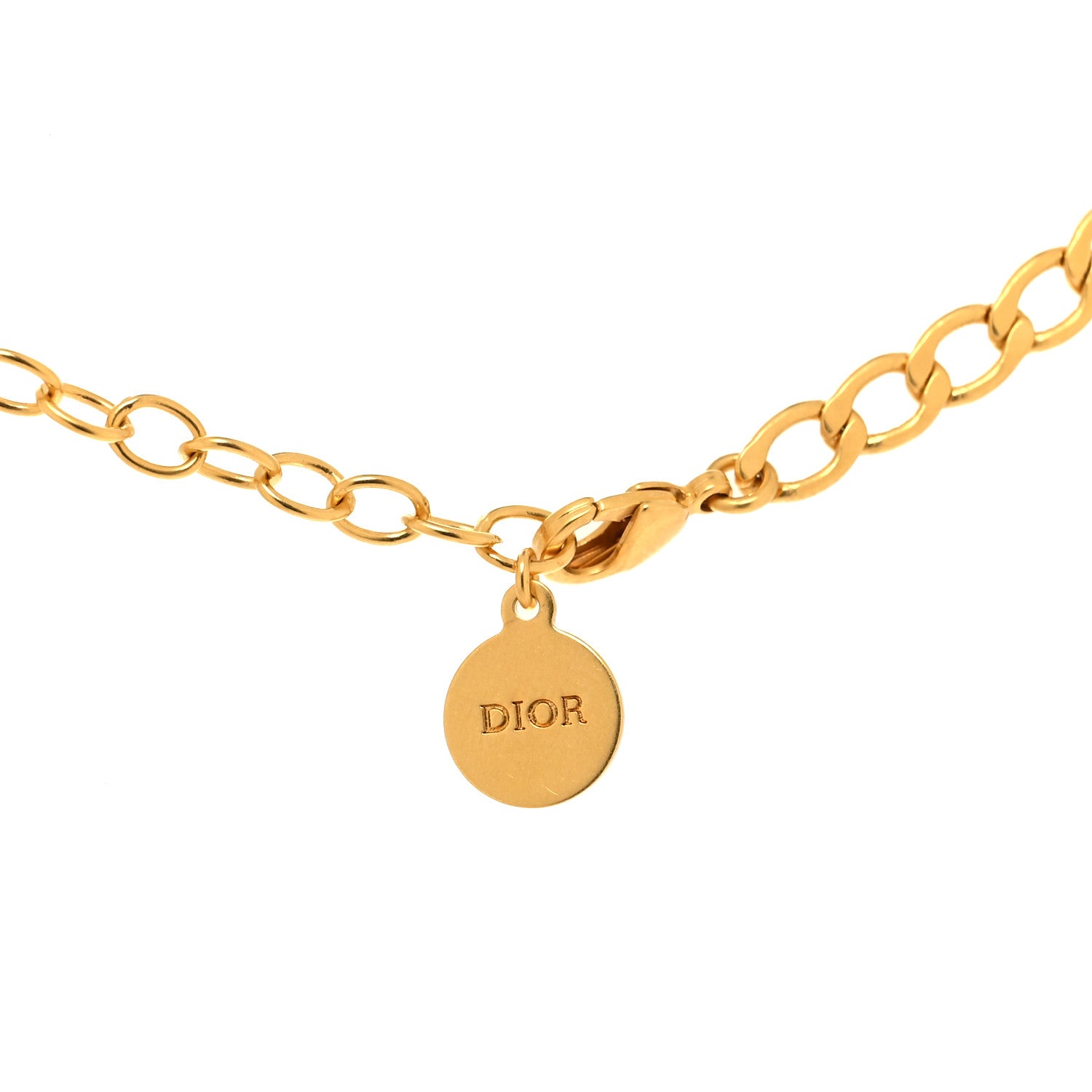 Christian Dior Metal Petit CD Choker Necklace Gold 1497458