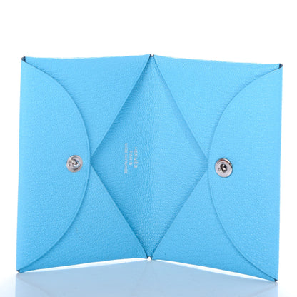 Hermes Chevre Mysore Calvi Card Case Bleu Celeste 5 of 7