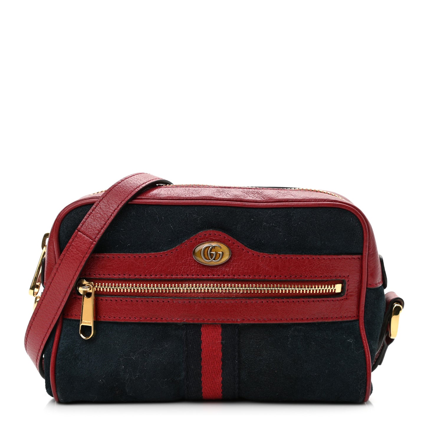 Suede Calfskin Web Mini Ophidia Shoulder Bag New Blue Romantic Cherry
