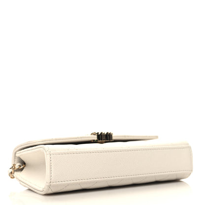 Chanel Caviar Quilted Chain Match Top Handle Phone Holder With Chain White 4 of 11