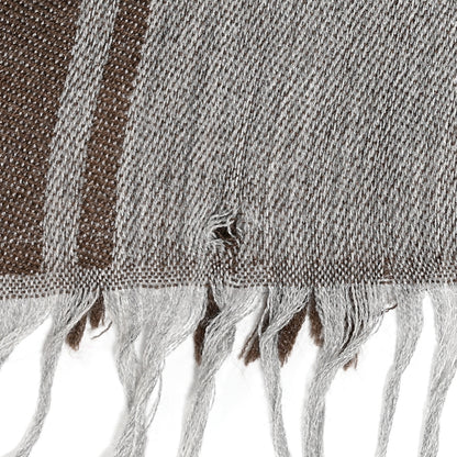 Gucci Wool Silk Fox Fur Monogram Shawl Scarf Brown 2 of 6
