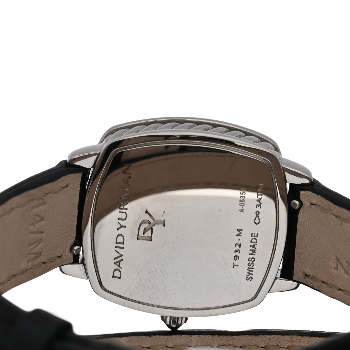 Stainless Steel Calfskin Diamond 27mm Albion Wrap Quartz Watch Black