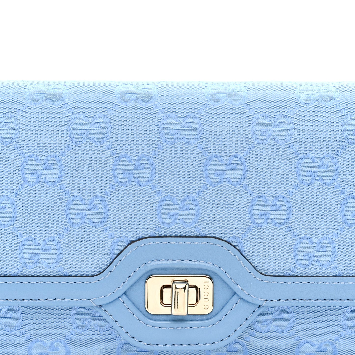GG Monogram Textured Dollar Calfskin Small Luce Shoulder Bag Blue