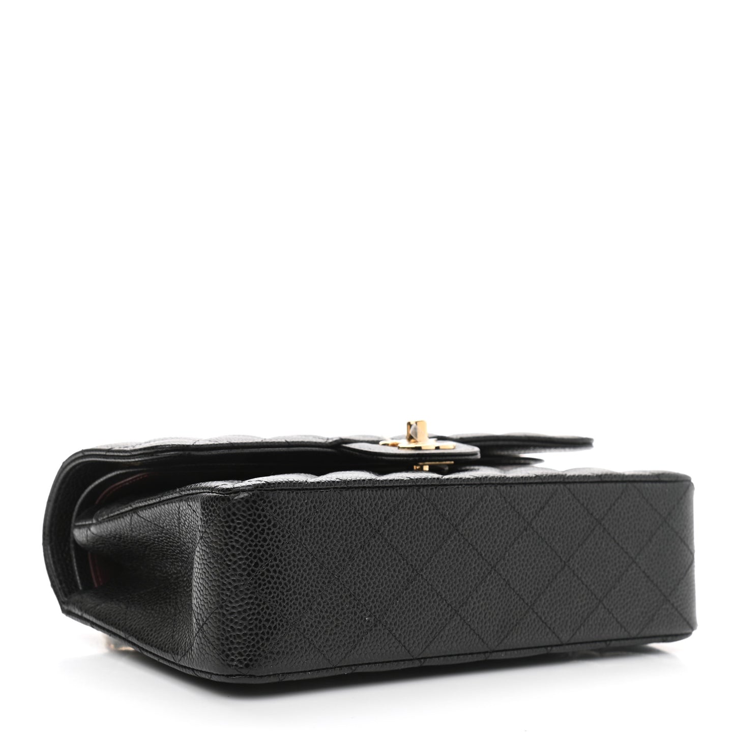Caviar Quilted Small Double Flap Black