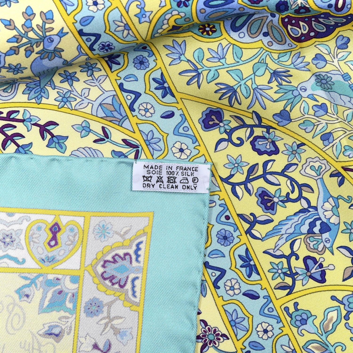 Hermes Silk Au Pays Des Oiseaux Fleurs Scarf 90 4 of 4