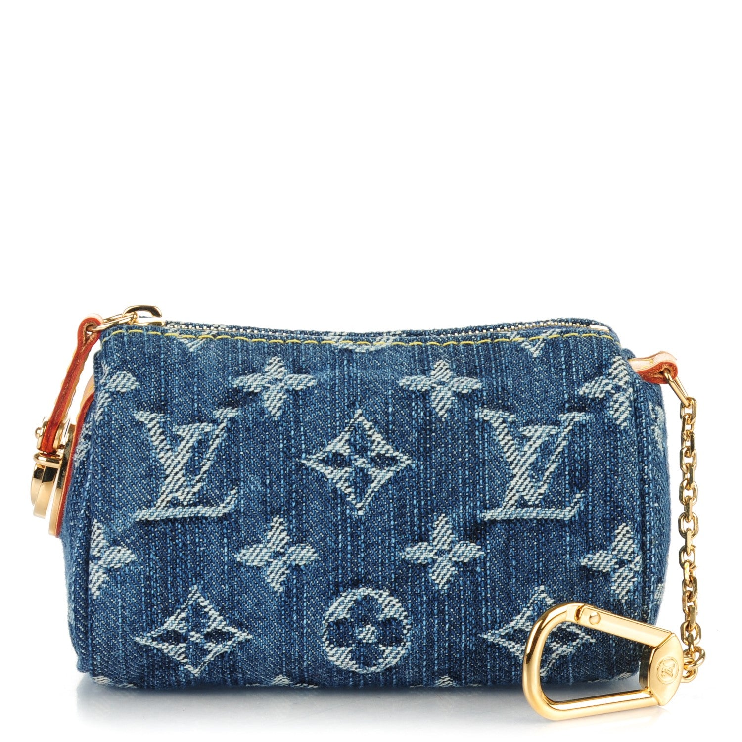 Louis Vuitton Monogram Denim Pochette Speedy PM Key Holder Blue 1 of 7