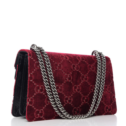 Gucci Velvet Skipper GG Monogram Small Dionysus Shoulder Bag Red Cipria Black 2 of 10
