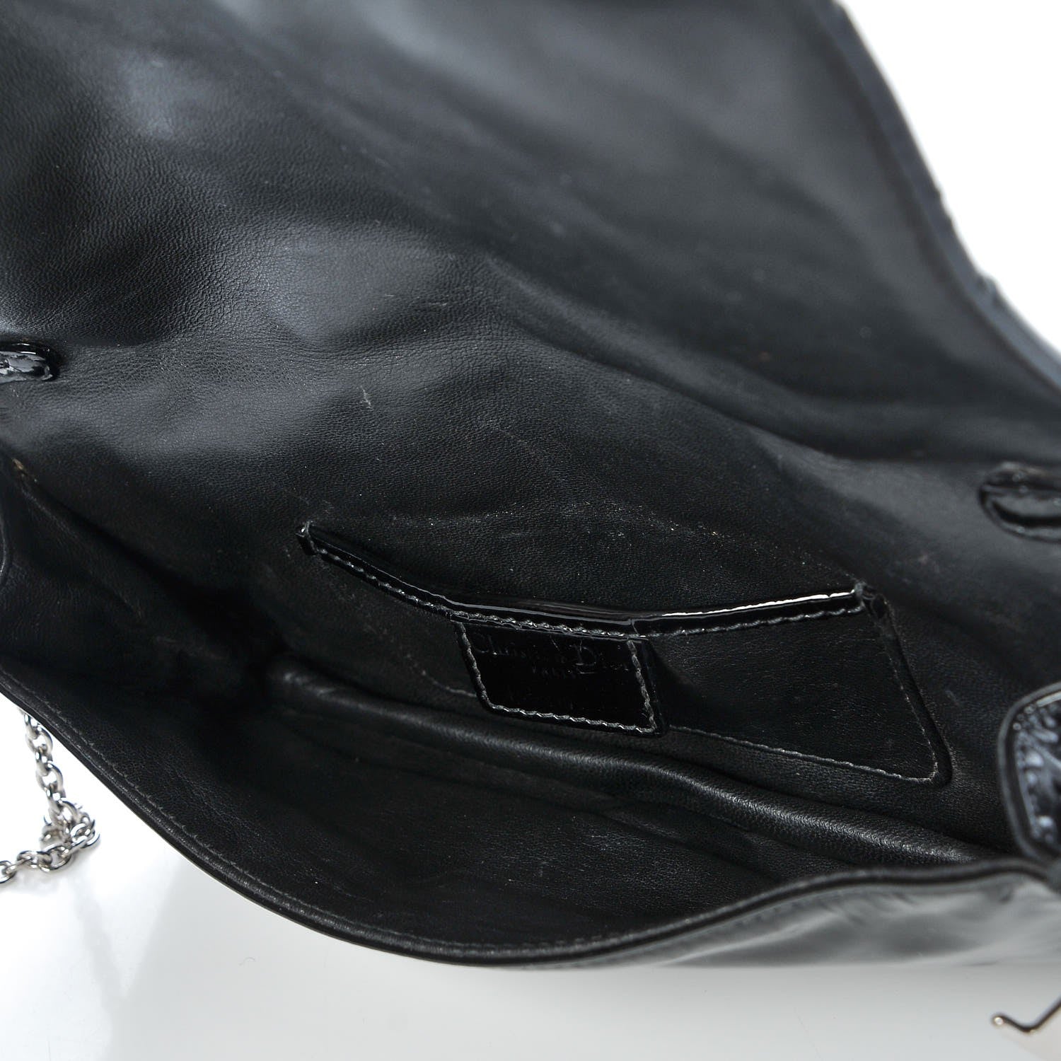 Christian Dior Patent Cannage Lady Dior Convertible Clutch Black 6 of 9