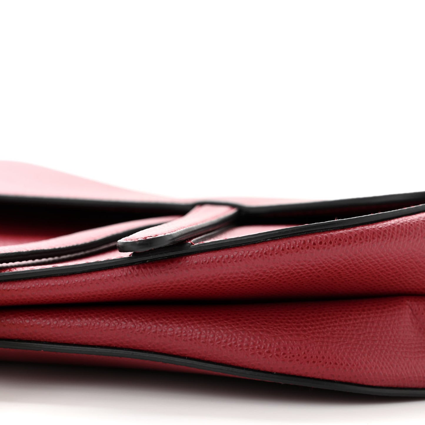 Grained Calfskin Saddle Bag Red