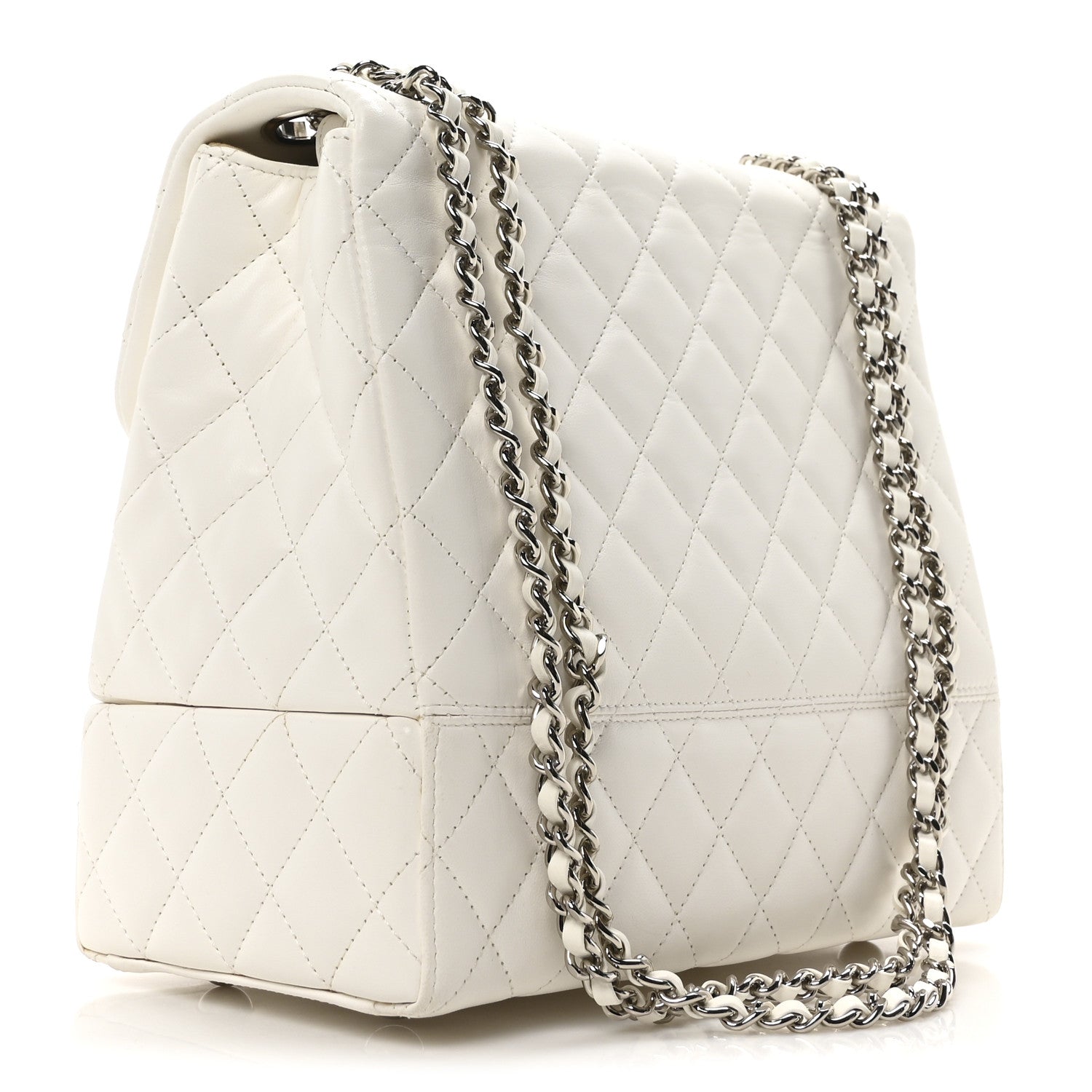 Chanel Lambskin Quilted Cockpit Flap Bag White 3 of 10