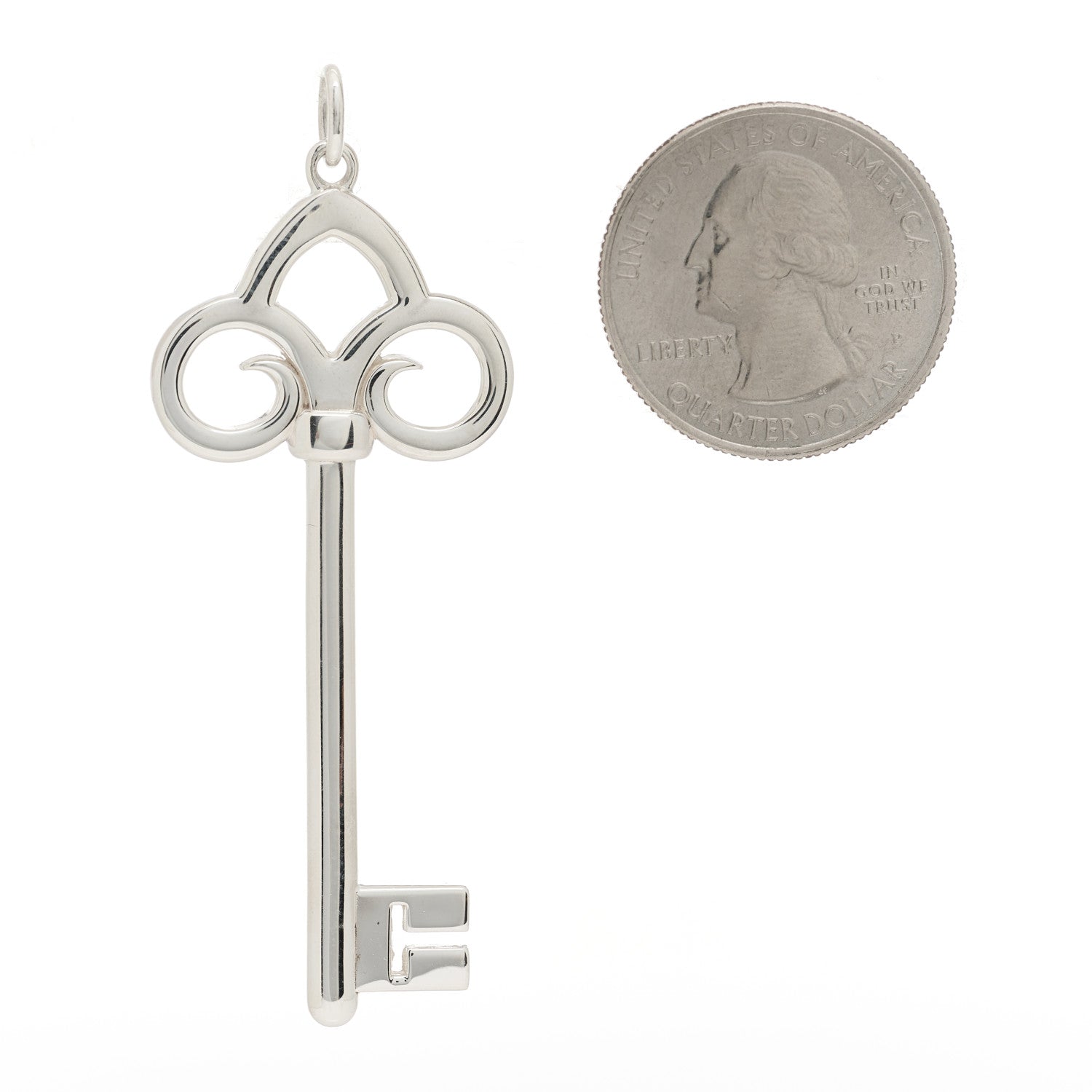 Tiffany Sterling Silver Fleur De Lis Key Pendant 2 of 4