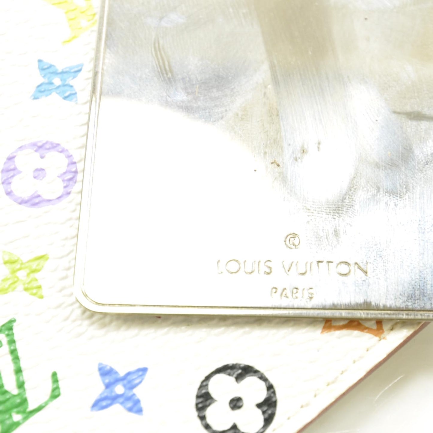 Monogram Multicolor Mirror and Case Pouch White