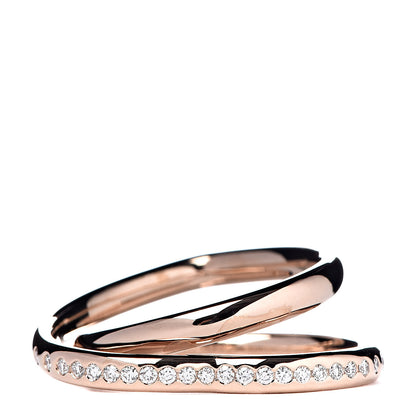 Hermes 18K Rose Gold Diamond Vertige Coeur Ring 53 6.25 1 of 5
