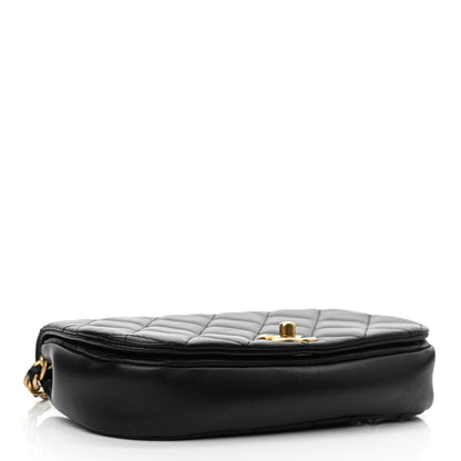 Chanel Calfskin Quilted Coco Mail Clutch With Chain Black 4 of 12